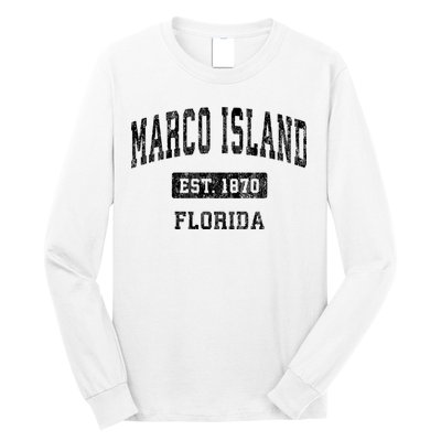 Marco Island Florida Fl Vintage Established Sports Design Design Long Sleeve Shirt