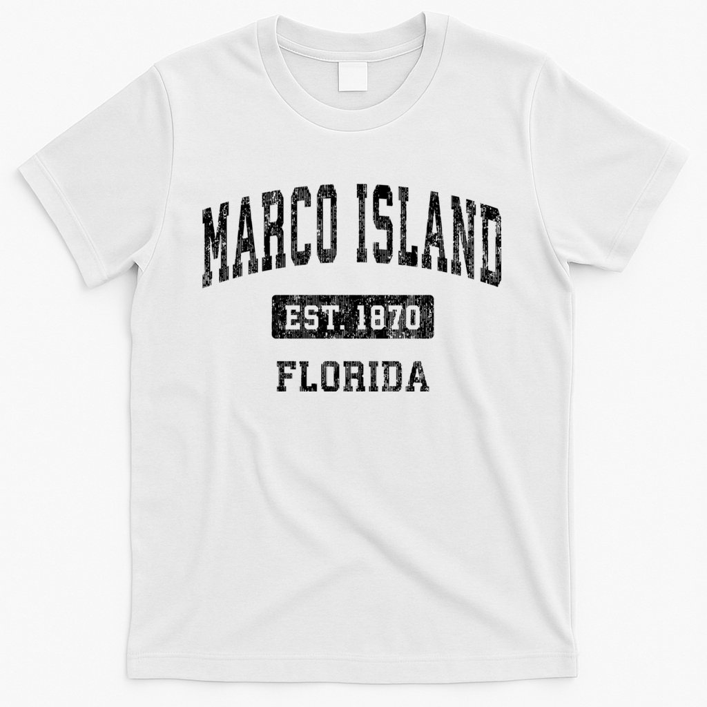 Marco Island Florida Fl Vintage Established Sports Design Design T-Shirt
