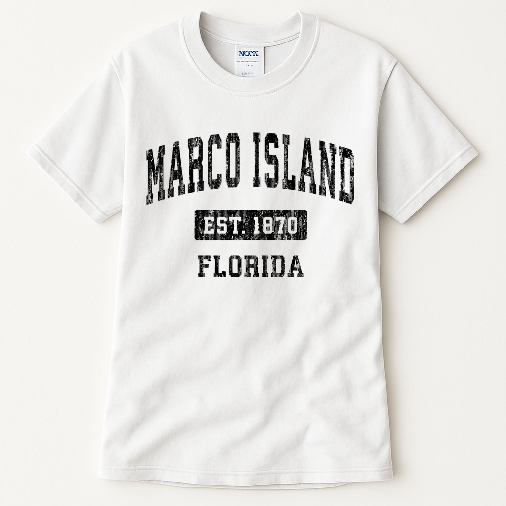 Marco Island Florida Fl Vintage Established Sports Design Design Tall T-Shirt