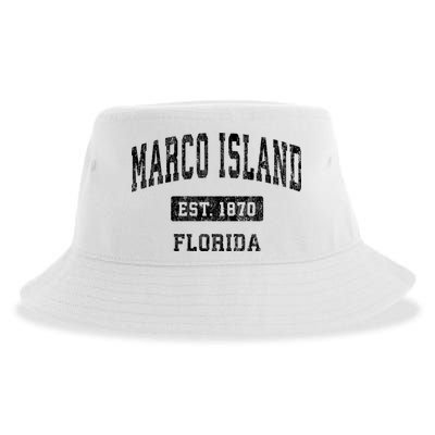 Marco Island Florida Fl Vintage Established Sports Design Design Sustainable Bucket Hat
