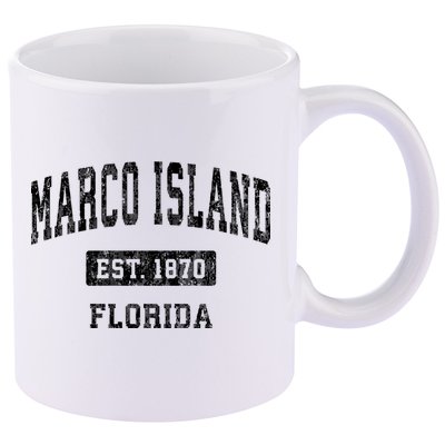 Marco Island Florida Fl Vintage Established Sports Design Design 11oz C Handle Ceramic Mug