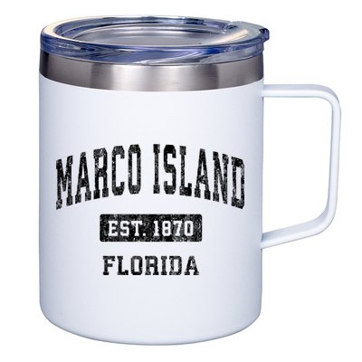 Marco Island Florida Fl Vintage Established Sports Design Design 12oz Stainless Steel Coffee Mug