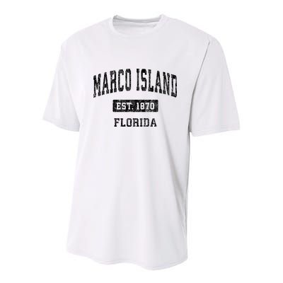 Marco Island Florida Fl Vintage Established Sports Design Design Youth Performance Sprint T-Shirt
