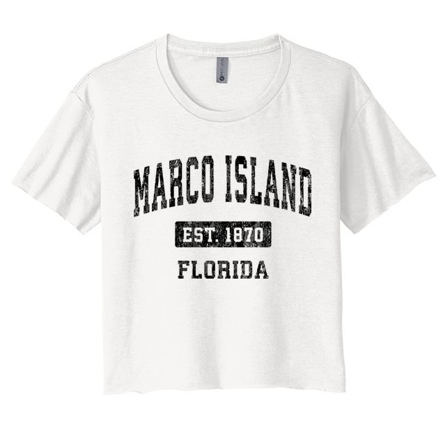 Marco Island Florida Fl Vintage Established Sports Design Design Crop Top