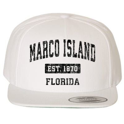 Marco Island Florida Fl Vintage Established Sports Design Design Wool Snapback Cap