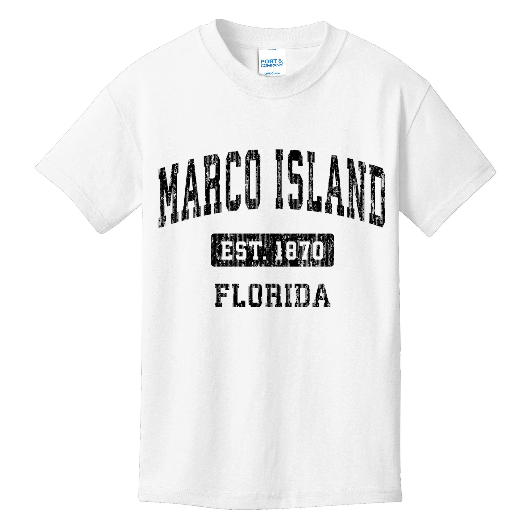 Marco Island Florida Fl Vintage Established Sports Design Design Kids T-Shirt