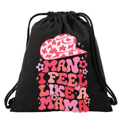 Man I Feel Like A Mama Western Baby Announcement Drawstring Bag