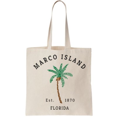 Marco Island Florida Colorful Palm Tree Retro Novelty Bag