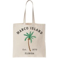 Marco Island Florida Colorful Palm Tree Retro Novelty Bag