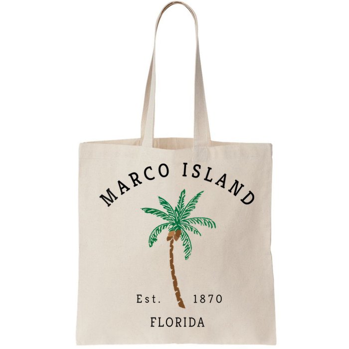 Marco Island Florida Colorful Palm Tree Retro Novelty Bag