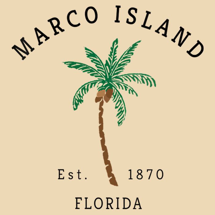 Marco Island Florida Colorful Palm Tree Retro Novelty Bag