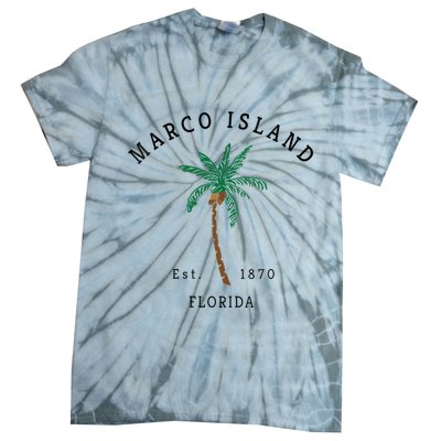 Marco Island Florida Colorful Palm Tree Retro Novelty Tie-Dye T-Shirt