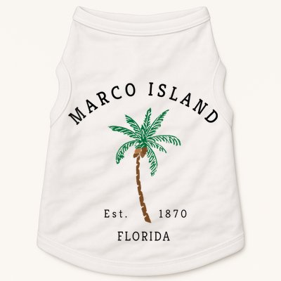 Marco Island Florida Colorful Palm Tree Retro Novelty Doggie Tank