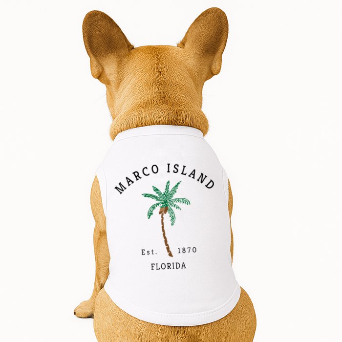 Marco Island Florida Colorful Palm Tree Retro Novelty Doggie Tank