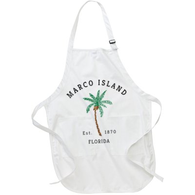 Marco Island Florida Colorful Palm Tree Retro Novelty Apron