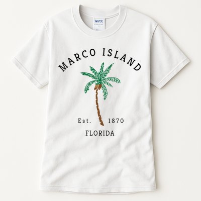 Marco Island Florida Colorful Palm Tree Retro Novelty Tall T-Shirt