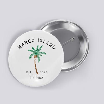 Marco Island Florida Colorful Palm Tree Retro Novelty Button