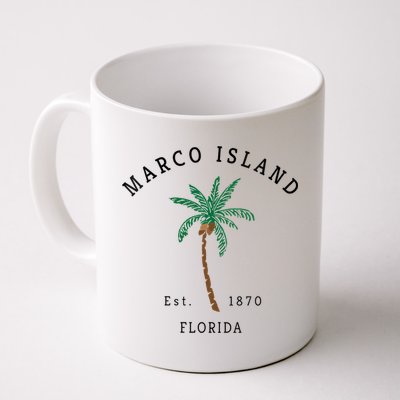 Marco Island Florida Colorful Palm Tree Retro Novelty Mug