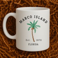 Marco Island Florida Colorful Palm Tree Retro Novelty Mug