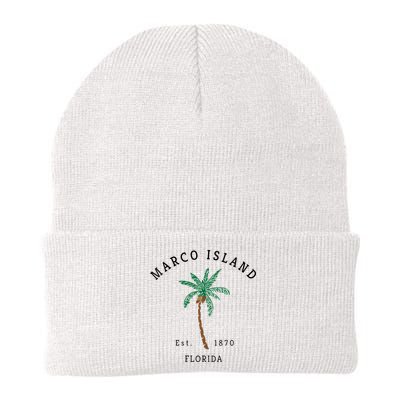 Marco Island Florida Colorful Palm Tree Retro Novelty Beanie