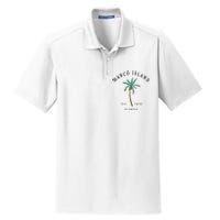 Marco Island Florida Colorful Palm Tree Retro Novelty Dry Zone Grid Polo