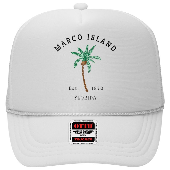 Marco Island Florida Colorful Palm Tree Retro Novelty Hat