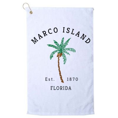 Marco Island Florida Colorful Palm Tree Retro Novelty Golf Towel
