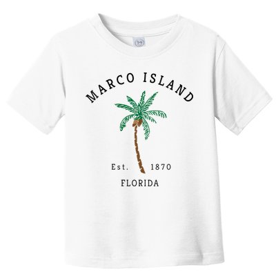 Marco Island Florida Colorful Palm Tree Retro Novelty Toddler T-Shirt