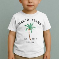 Marco Island Florida Colorful Palm Tree Retro Novelty Toddler T-Shirt