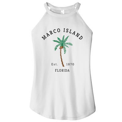 Marco Island Florida Colorful Palm Tree Retro Novelty Women’s Perfect Tri Rocker Tank