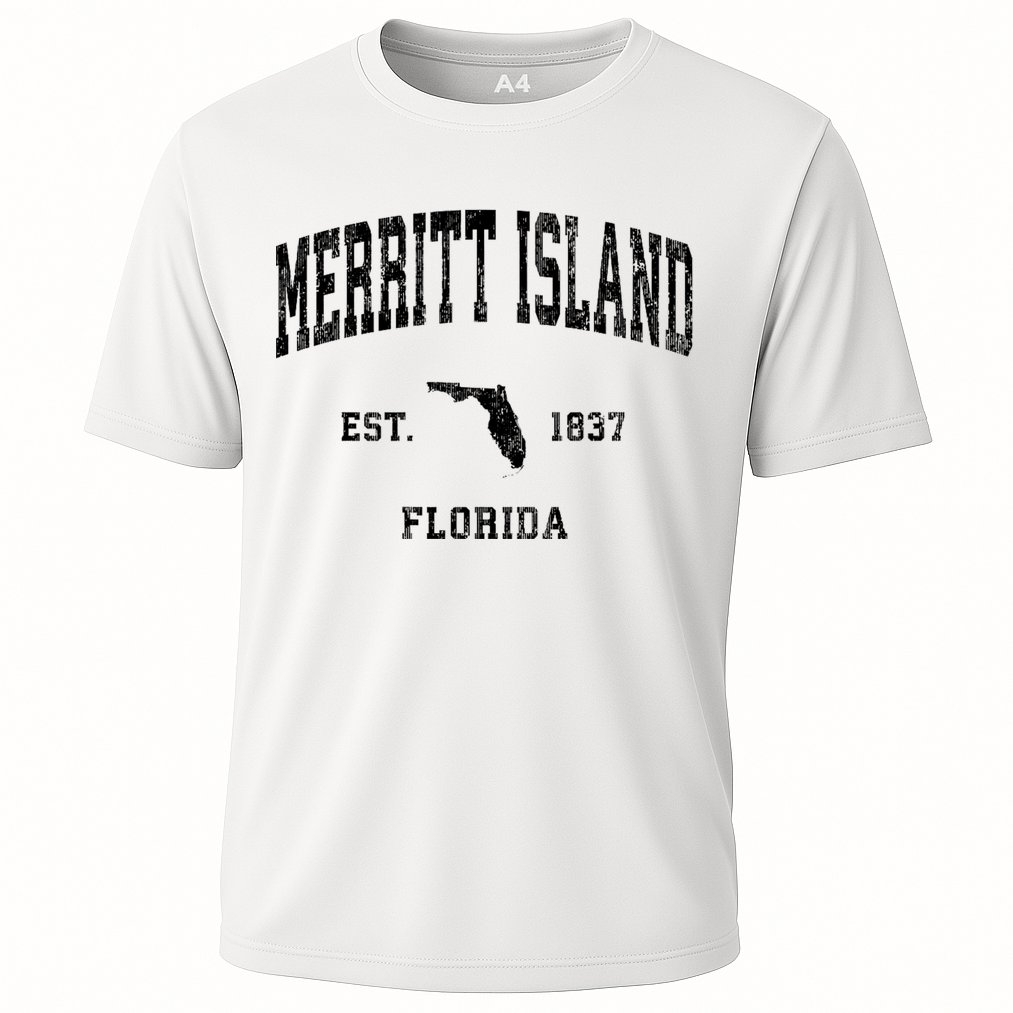 Merritt Island Florida Fl Vintage Established Athletic Sports Design Performance Shirt
