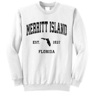 Merritt Island Florida Fl Vintage Established Athletic Sports Design Sweatshirt