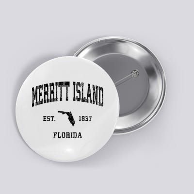 Merritt Island Florida Fl Vintage Established Athletic Sports Design Button