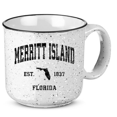 Merritt Island Florida Fl Vintage Established Athletic Sports Design 15oz Campfire Ceramic Mug