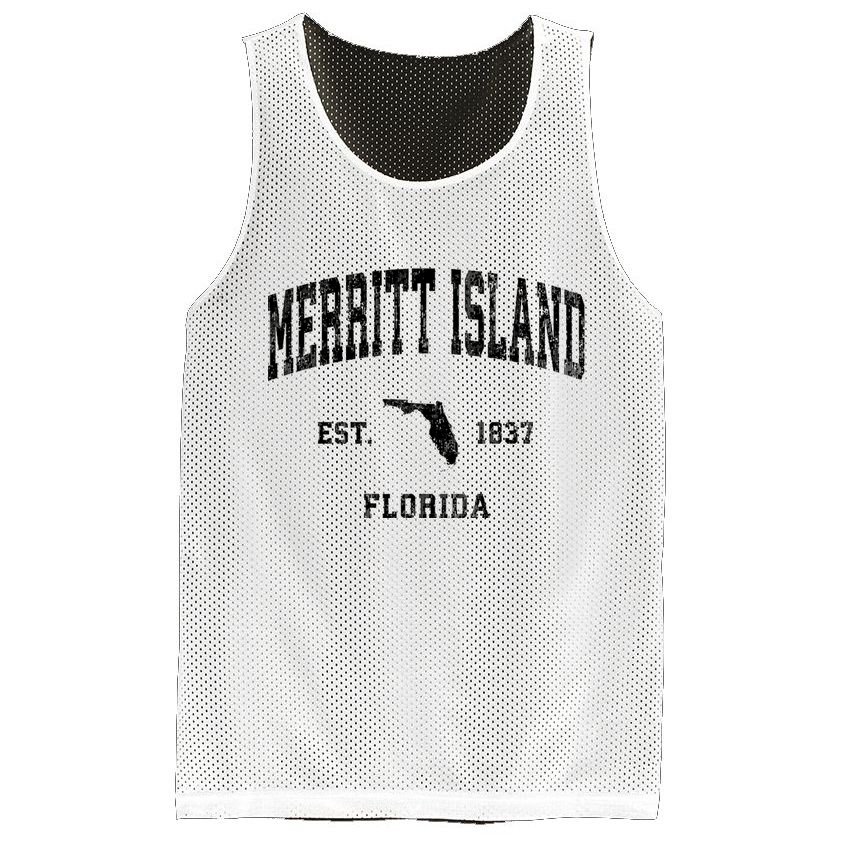 Merritt Island Florida Fl Vintage Established Athletic Sports Design Mesh Reversible Basketball Jersey Tank