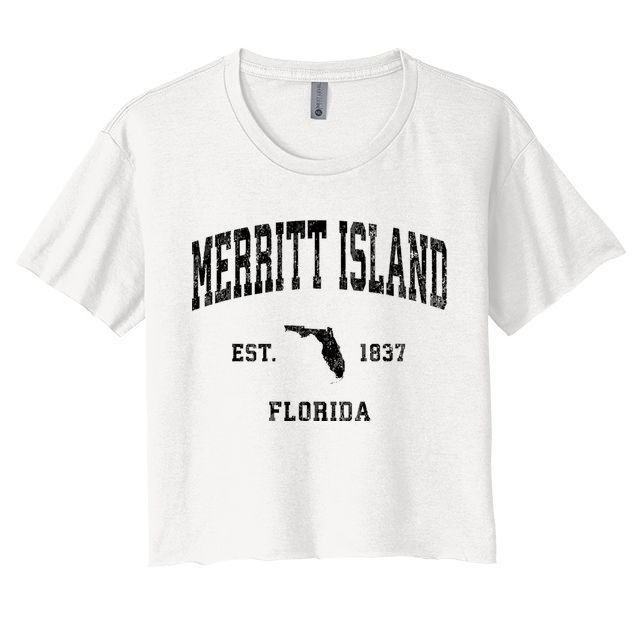 Merritt Island Florida Fl Vintage Established Athletic Sports Design Crop Top