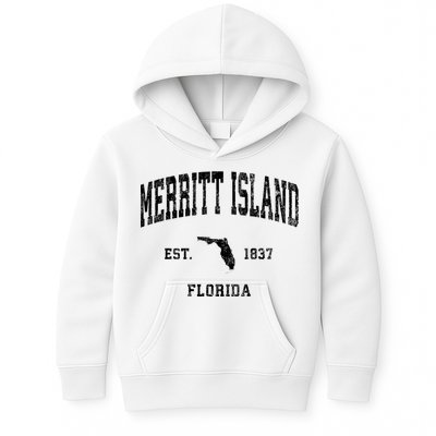 Merritt Island Florida Fl Vintage Established Athletic Sports Design Kids Hoodie