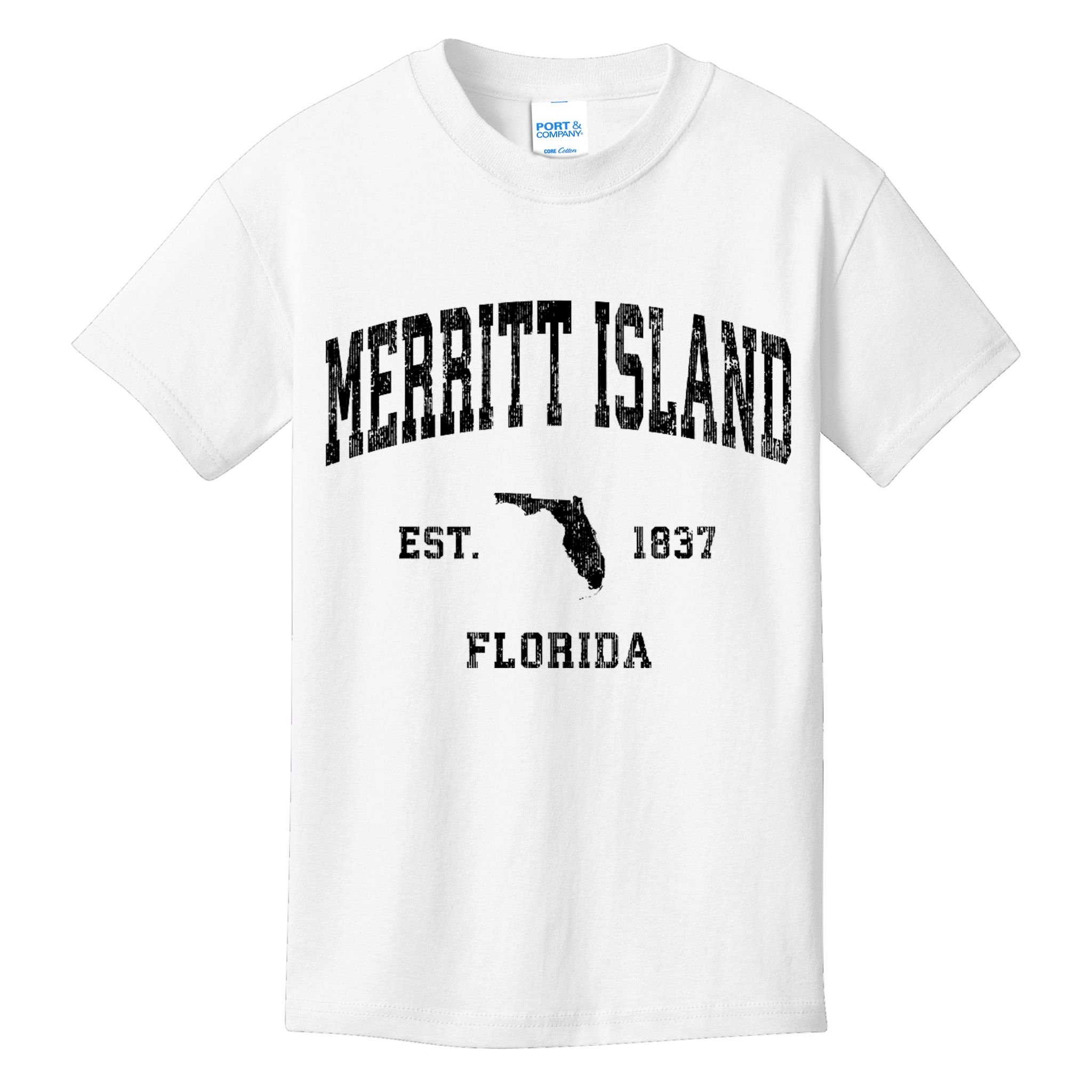 Merritt Island Florida Fl Vintage Established Athletic Sports Design Kids T-Shirt