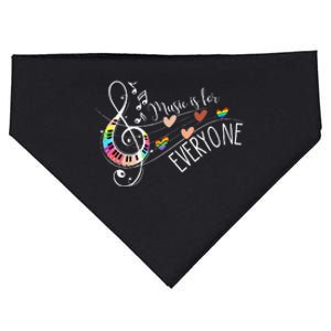 Music Is For Everyone Funny Love Music For Teacher USA-Made Doggie Bandana