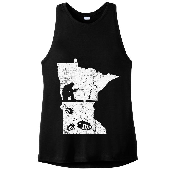 Minnesota Ice Fishing Love Minnesota Fishing Ladies PosiCharge Tri-Blend Wicking Tank