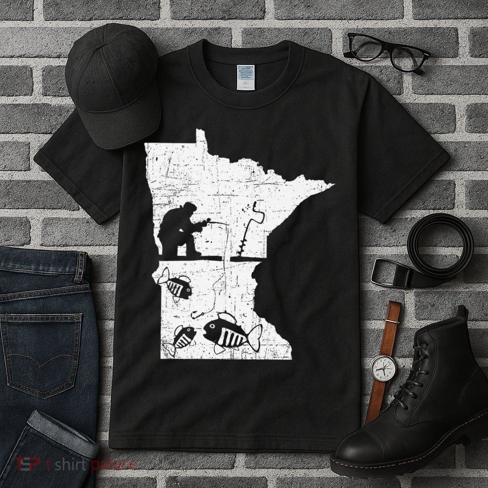 Minnesota Ice Fishing Love Minnesota Fishing Tall T-Shirt