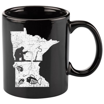 Minnesota Ice Fishing Love Minnesota Fishing 11oz C Handle Ceramic Mug