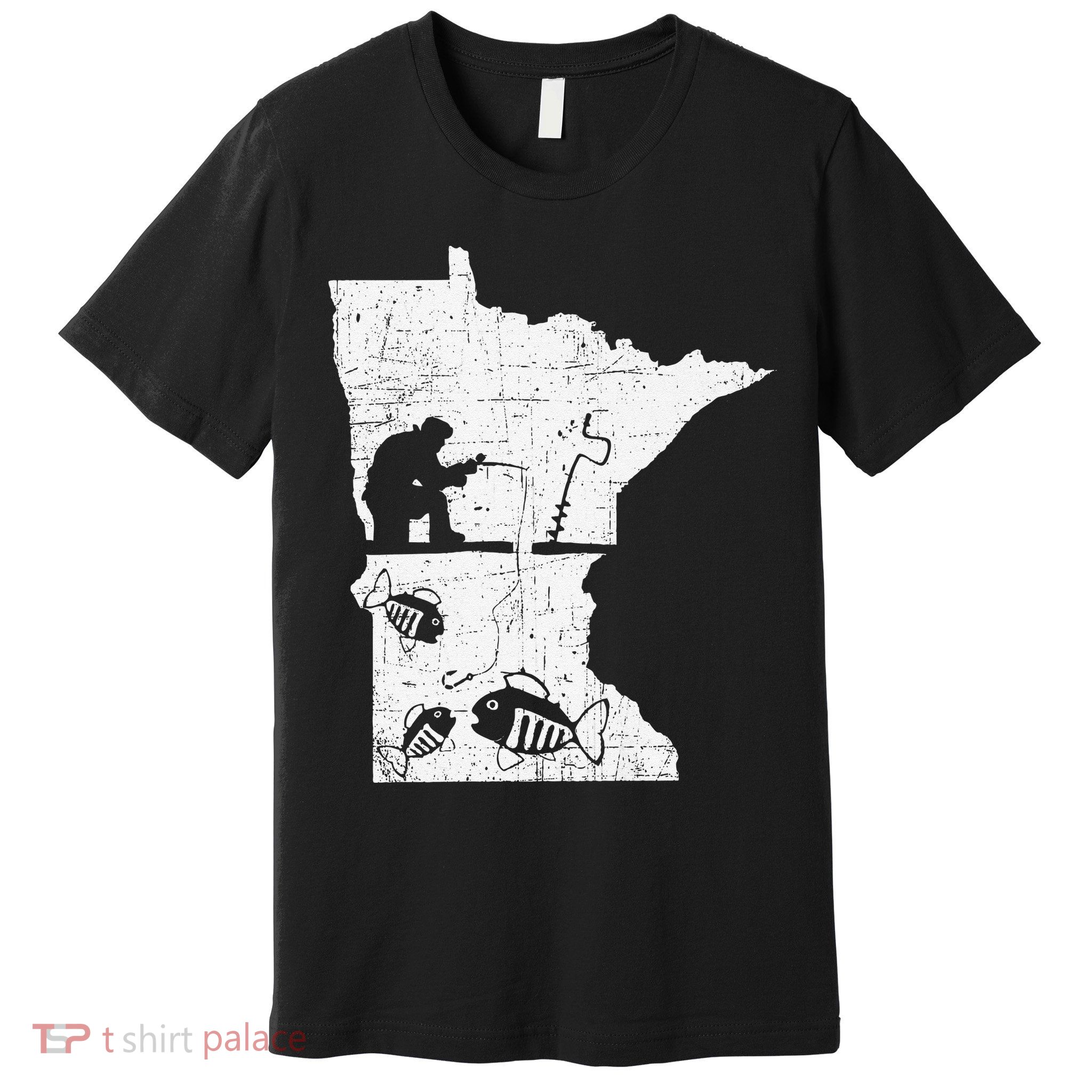 Minnesota Ice Fishing Love Minnesota Fishing Premium T-Shirt