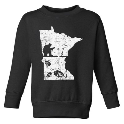 Minnesota Ice Fishing Love Minnesota Fishing Toddler Sweatshirt