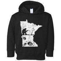 Minnesota Ice Fishing Love Minnesota Fishing Toddler Hoodie