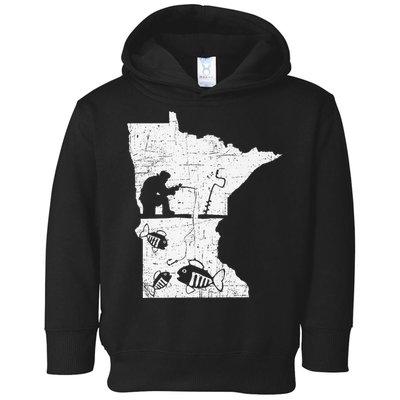 Minnesota Ice Fishing Love Minnesota Fishing Toddler Hoodie