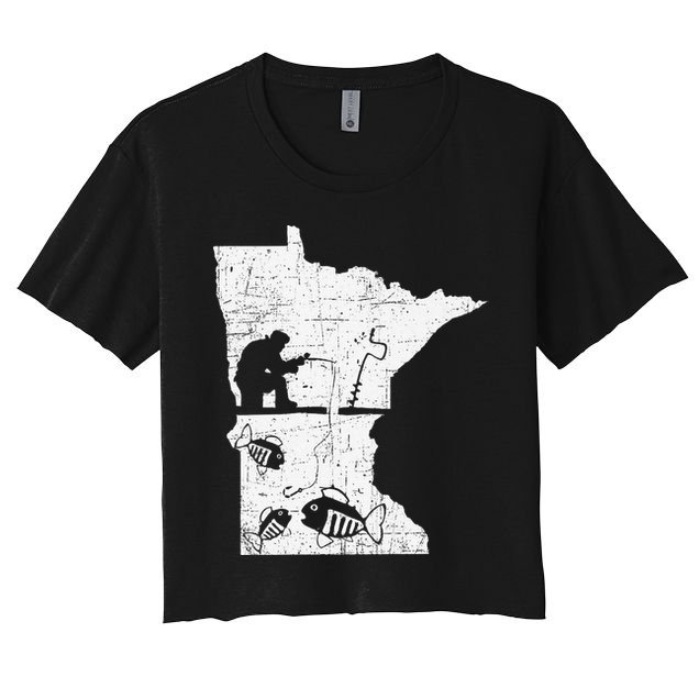 Minnesota Ice Fishing Love Minnesota Fishing Crop Top