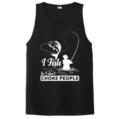 Meme I Fish So I Don't Choke People Funny Sayings Fishing I Fish Meme Shirt PosiCharge Competitor Tank