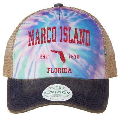 Marco Island Florida Fl Vintage Sports Legacy Tie Dye Trucker Hat
