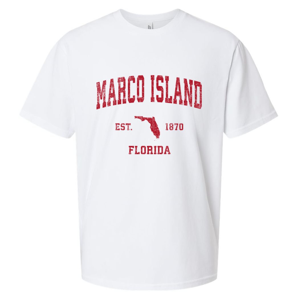 Marco Island Florida Fl Vintage Sports Sueded Cloud Jersey T-Shirt